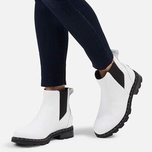 Sorel Lennox Waterproof White Leather Chelsea Boots Size 7